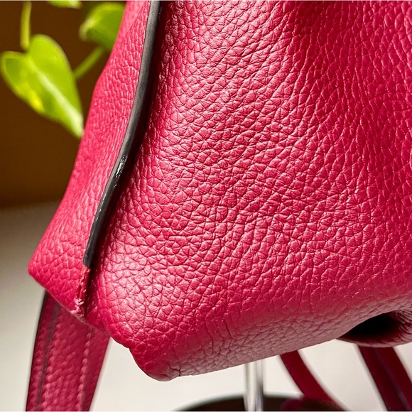 H by Halston Deep Red or Maroon Leather Backpack Gold Hardware main image 6